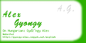 alex gyongy business card